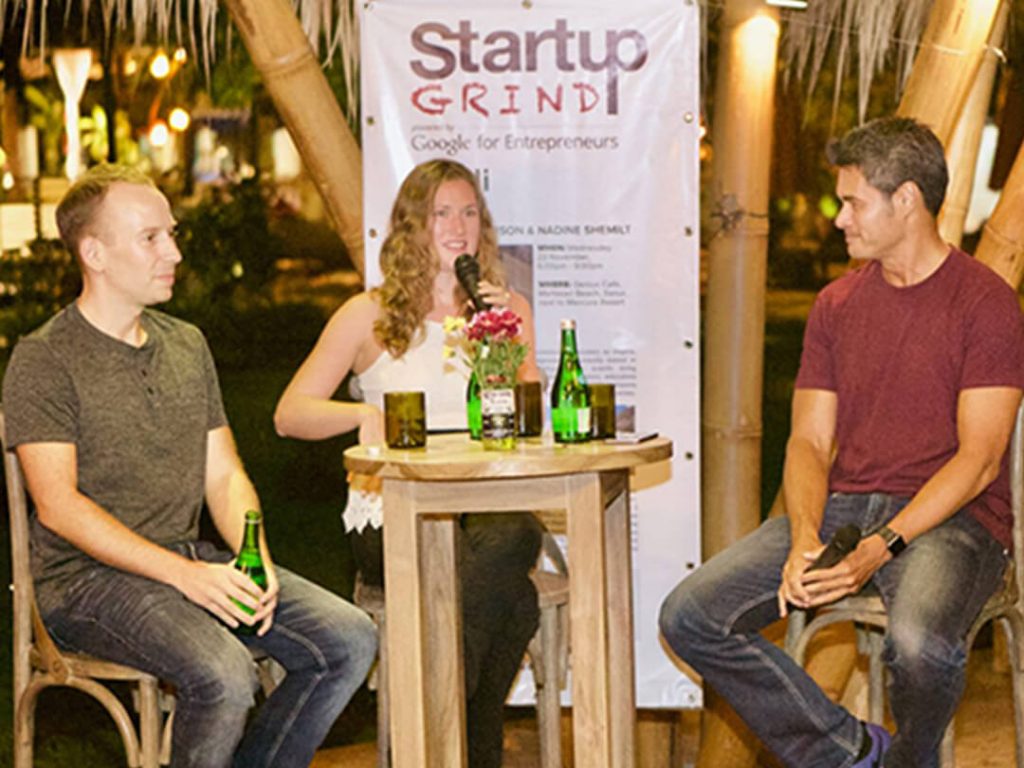 Nadine Shemilt and Fraser Paterson speak at Startup Grind Bali